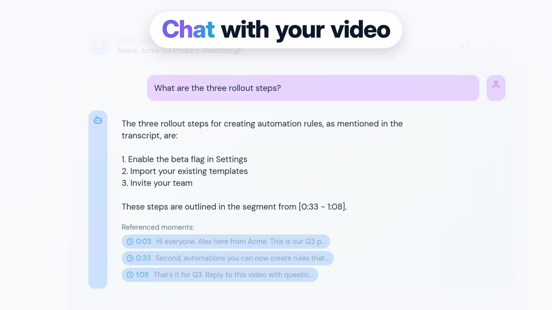 Zidi answering a question about a recording from its transcript
